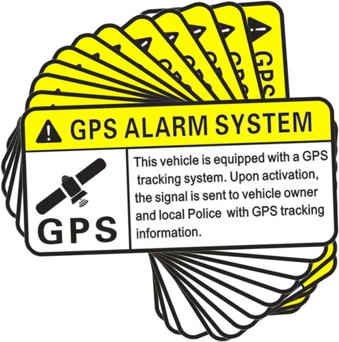 Vista 8 de Adhesivo de seguimiento GPS, calcomanías autoadhesivas para pista, calcomanías de advertencia de PVC para rastreador de automóviles, calcomanías