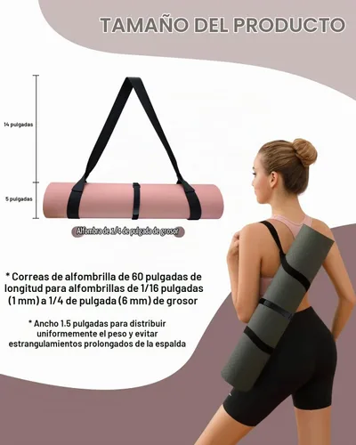 Vista 5 de Correa para esterilla de yoga con ajustable para la mayoría