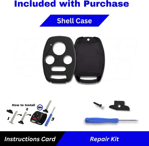 Vista 6 de 4-BTN - Funda de repuesto para llave remota de entrada sin llave, compatible con Honda Accord 2003-2012, Civic EX 2006-2013, Pilot 2009-2015, CR-V