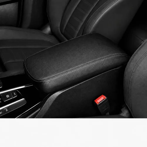 Vista 89 de Great-luck Funda de cuero para consola central, almohadilla para reposabrazos, accesorios de cubierta de caja (costuras rojas) para BMW X1 2023 2024