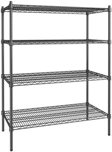Vista 212 de Kit de 4 estantes de epoxi verde NSF de 21 x 72 pulgadas con postes de 86 pulgadas, estantería de almacenamiento resistente, kit de estantería