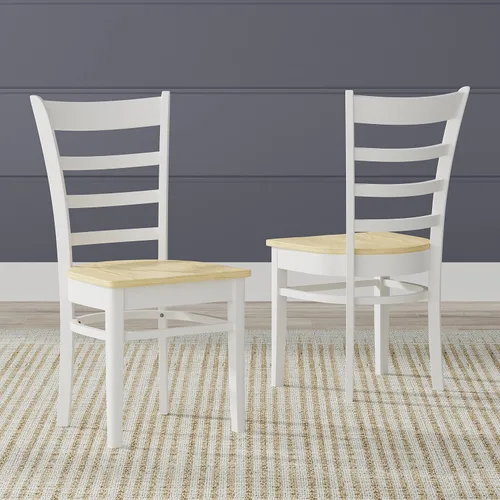 Vista 5 de Glenwillow Home Sillas de comedor de madera maciza con respaldo de listones en negro (juego de 2)