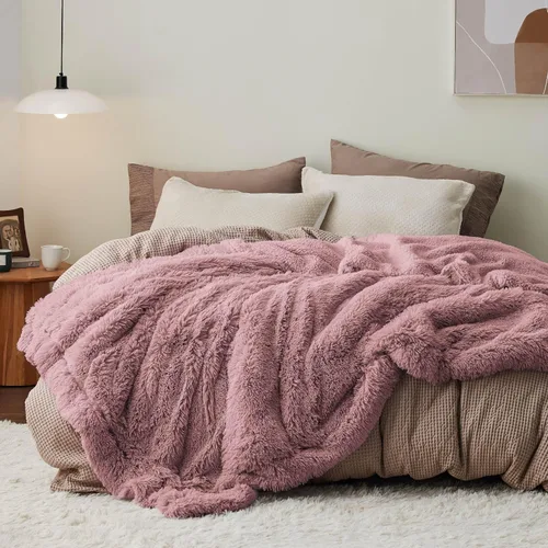 Vista 43 de Bedsure GentleSoft Manta de Tiro de Piel Sintética Esponjosa y Suave para Sofá, Forro Polar Sherpa Suave Regalos Acogedores para Mujeres, Manta