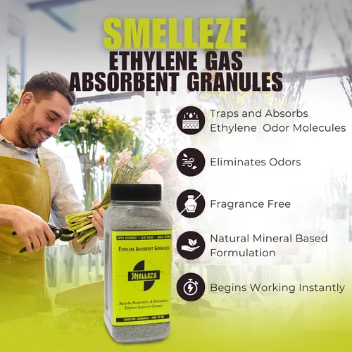 Vista 3 de SMELLEZE Gránulos absorbentes de gas etileno natural - 0.039 in: 2 lb. Botella Absorbs ethylene gas to keep fruit, vegetables & flowers fresher