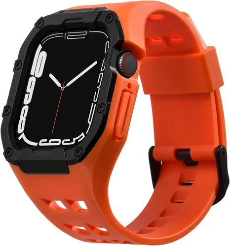 Vista 7 de Nereides - Correa de reloj compatible con Apple Watch de 45 y 44 mm, para iWatch Series 9/8/7/6/5/4/SE/SE2, estuche resistente de alta resistencia