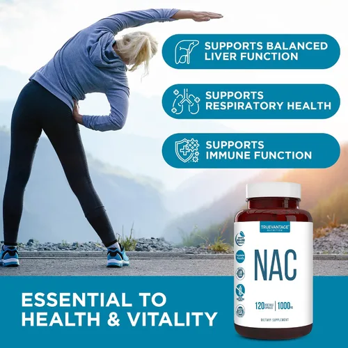 Vista 5 de Suplemento NAC (N-acetil cisteína) – 1000 mg de apoyo antioxidante – Promueve la salud del hígado y la desintoxicación – Aumenta la salud pulmonar e