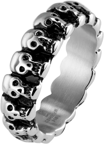 Vista 2 de Jude Jewelers Anillo de motociclista gótico de acero inoxidable de 0.236 in