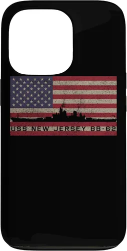 Vista 9 de Funda para iPhone 12 Pro Max USS New Jersey BB-62 WW2 de la bandera estadounidense de EE.UU.