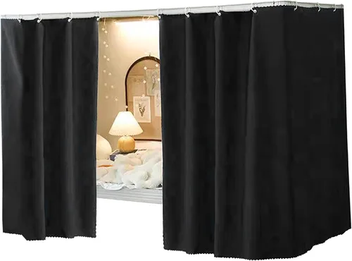 Vista 21 de Cortinas de gasa bonitas genéricas para litera con dosel de cama con encaje, 2 paneles, aguacate
