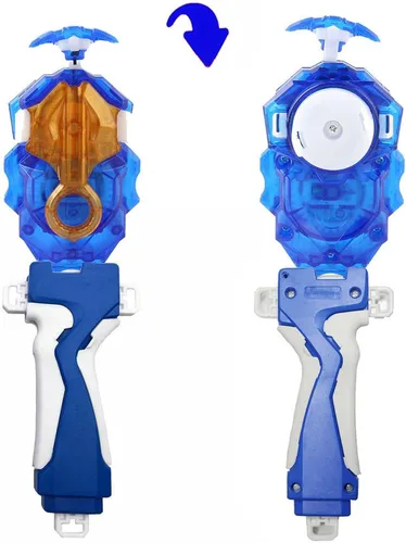 Vista 7 de DYT Battling Tops Burst B 184 Custom Bey Launcher LR Left Right Spin DB Layer System , B 11 Launcher Grip Metal Azul