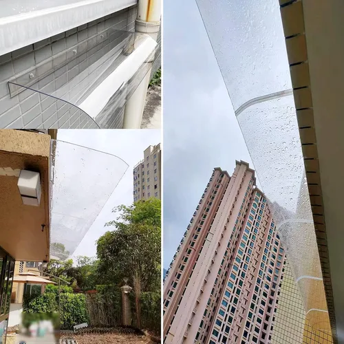 Vista 8 de Toldo invisible para puerta delantera sin soporte, toldo de ventana de terraza, toldo de patio al aire libre, refugio de lluvia, cubierta