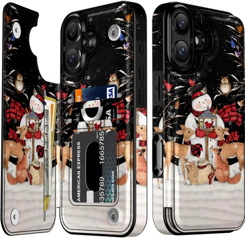 Vista 59 de LETO para iPhone 15 Pro Funda tipo cartera - Tapa tipo folio con patada - Diseños de moda - Tarjetero - Funda protectora para mujeres y niñas - 6.1