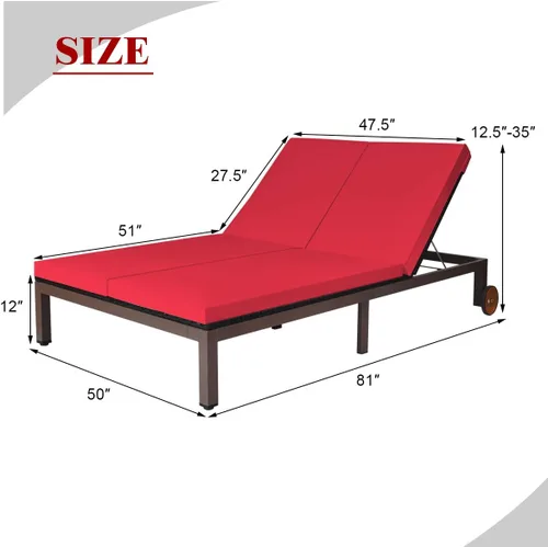 Vista 2 de COSTWAY Cojín ajustable para silla de salón de ratán para 2 personas