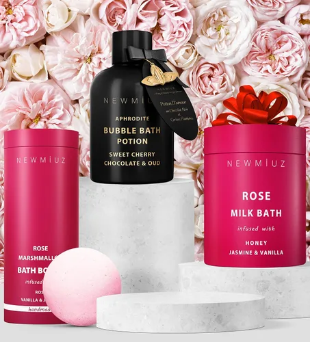 Vista 7 de Baño calmante de leche de coco rosa en remojo, hidrata, suaviza la piel, miel, jazmín, vainilla, destress, lujo, spa, baño, sal en polvo, alivio