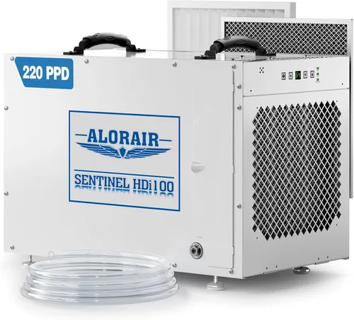 Vista 11 de Deshumidificador ALORAIR 120 PPD con bomba para espacio de arrastre y sótano Automatic Defrost, Memory Start, Up to 1,300 Sq. Ft., with Drain