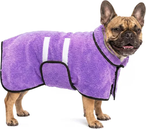 Vista 21 de Bienbee Albornoz para perro, súper absorbente para perros pequeños a Negro