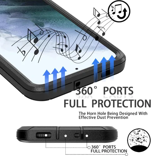 Vista 2 de Gurible - Funda para Samsung Galaxy S21 Plus, protección resistente de 3 capas, a prueba de golpes, a prueba de polvo, antiarañazos, con cubierta
