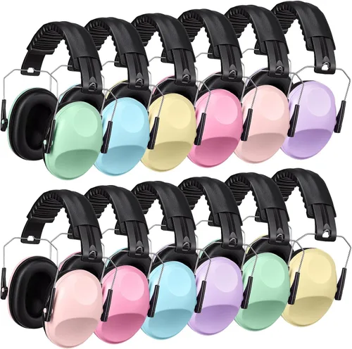 Vista 13 de Amylove 12 unidades de protección auditiva para adultos y niños, auriculares con cancelación de ruido, orejeras de tiro a granel con reducción