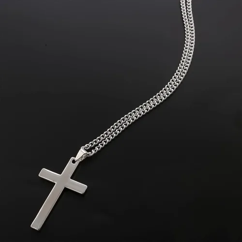 Vista 7 de Sevenfly Collar de cruz para hombre, acero de titanio, grande, con dije de cruz de crucifijo para hombre, joyería para hombres y niños, Zinc, Ópalo