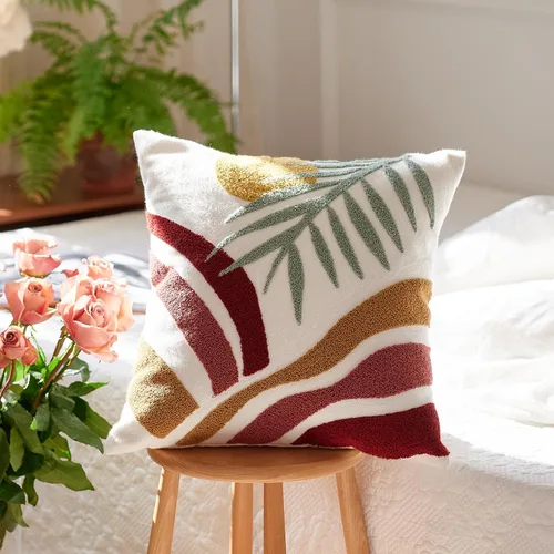Vista 13 de Bohu Farmhouse - Fundas de almohada coloridas de arcoíris de 18 x 18 pulgadas, con textura de mediados de siglo para sofá, dormitorio, sala