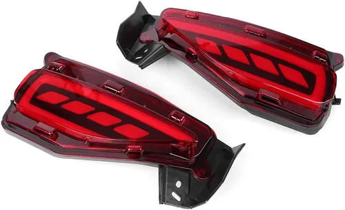 Vista 2 de Par Parachoques Trasero Reflector Freno Luz Trasera Lámpara para 2015-2017 para Toyota Fortuner