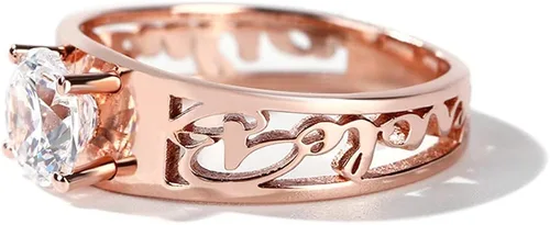 Vista 3 de RMREWY Anillo de plata de ley 925 con diseño de moissanita de 1 unidad, centro de 0.252in, anillos de compromiso para mujer