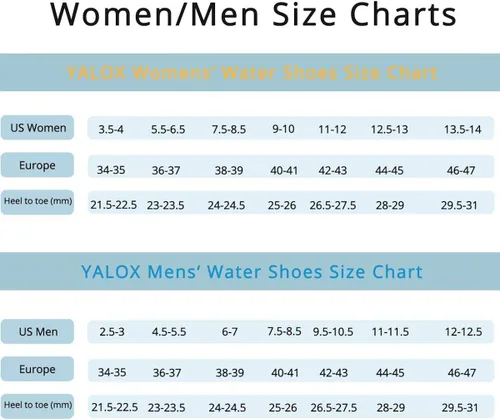 Vista 7 de YALOX Zapatos acuáticos para mujeres y hombres, para exteriores, natación, de secado rápido que dan la sensación de estar descalzo y , para surf