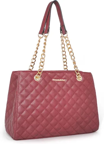 Vista 15 de Montana West Bolso Tote MEDIANO para Mujeres Acolchado con Cadena Bolsos de Mano Bolso de Hombro beige (040Beige)