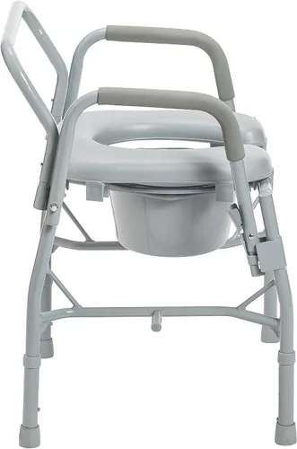 Vista 6 de Drive Medical Silla cómoda para inodoro con asiento acolchado y brazos, gris