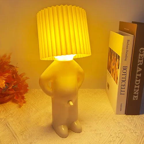 Vista 8 de Lámpara de Mesa Divertida con Interruptor de Palanca, Luz Nocturna Recargable para Mesita de Noche, Regalo Broma de Elefante Blanco con Sentido