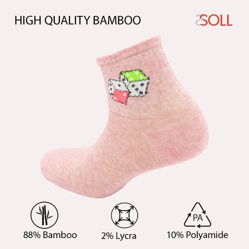 Vista 3 de Calcetines de rayón de bambú para mujer Transpirables que absorben la humedad, suaves, 4/6 pares, talla 5-9