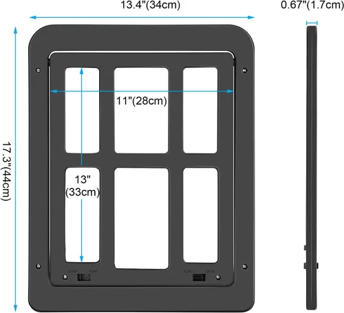 Vista 7 de Ownpets Puerta mosquitera para perros de 11 x 13, solapa magnética con Negro