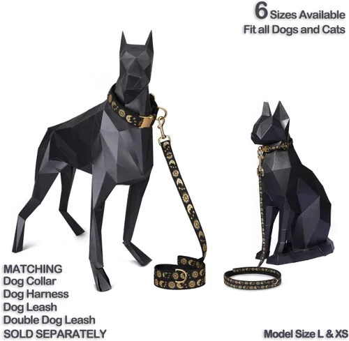 Vista 4 de waaag Pet, Moons Stars Suns - Collar para perro y gato, múltiples diseños Crescent Celestial, collar de correa para perro y gato, tamaño XXS