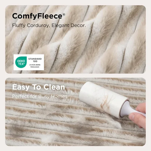 Vista 5 de Bedsure ComfyFleece™ - Cama ortopédica para perros medianos, cama mediana de espuma viscoelástica impermeable con lados, parte inferior