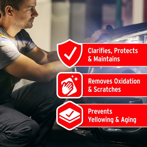 Vista 3 de Mothers cera líquida 8 Ultra-Fine Polish Cleans, Clarifies & Removes Oxidation from Plastics & Headlights, UV Shield Prevents Oxidation & Yellowing