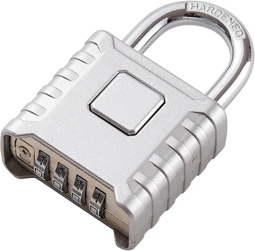 Vista 17 de Cerradura de combinación de 4 dígitos de alta resistencia, gran resistencia, desbloqueo con un toque, función antierror, candado impermeable de alta