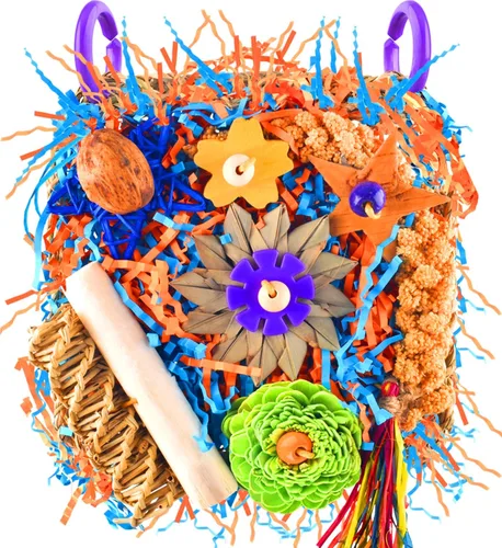 Vista 8 de KATUMO Bird Toys, Grass Mat Shredding Hanging Toy for Budgie Parakeet