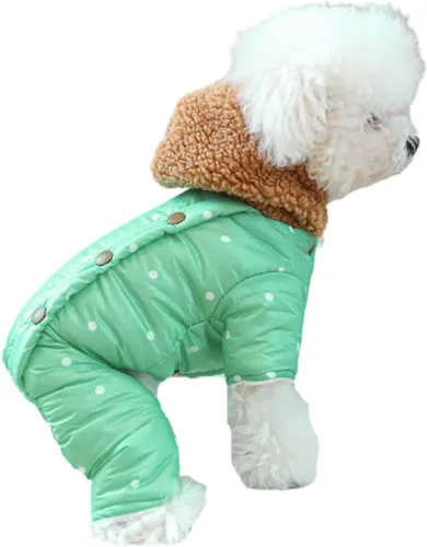 Vista 8 de Sudadera con capucha para perro, pijama de forro polar suave, pantalones de forro polar cálido, traje de Navidad para perros pequeños, disfraz