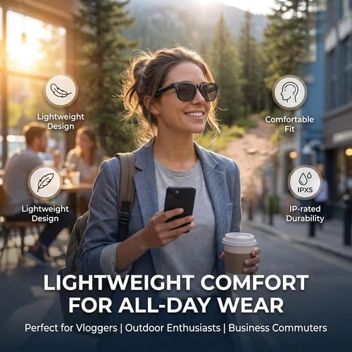 Vista 17 de Lentes inteligentes AI con cámara, gafas de cámara HD de 8 MP