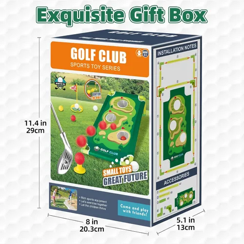 Vista 8 de Liberry Conjunto de golf para niños de 3, 4, 5, 6 años, para niños y niñas, juego de palos de golf retráctiles para niños pequeños con alfombrilla