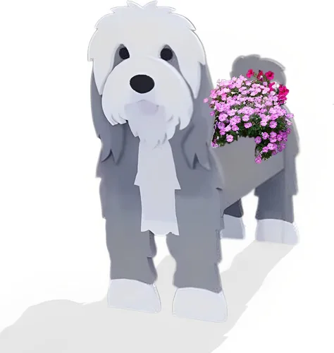 Vista 35 de Macetero de flores para perros, regalos para mujeres, bonitas macetas de PVC para perros, macetas para interiores y exteriores, maceta de jardín