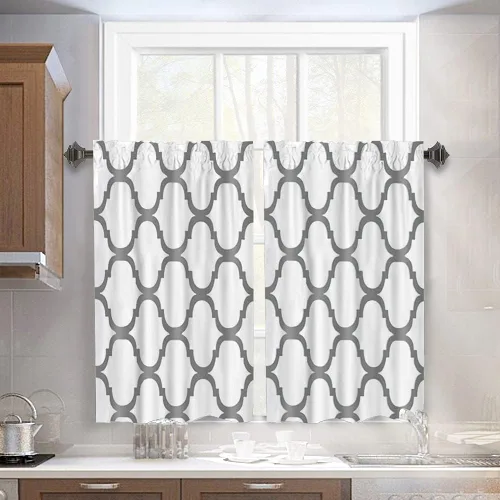 Vista 53 de Melodieux - Cortinas de bolsillo de moda marroquí para cocina, cafetería o baño, pequeñas ventanas