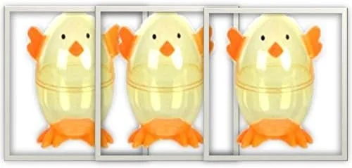 Vista 3 de Clear Chick Shaped Easter Eggs 3 Fillable Treat Containers