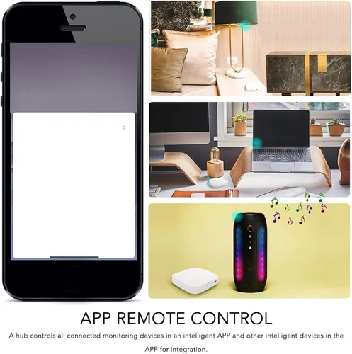 Vista 7 de TOPINCN Puerta de enlace Cerradura de puerta de entrada sin llave Control remoto App Smart Door Lock Bridge Bluetooth Gateway Hub para ZigBee