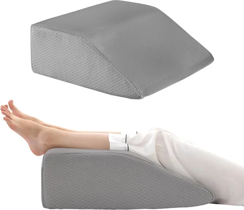 Vista 11 de Almohadas de elevación de piernas, almohadas de piernas para dormir, parte superior de espuma viscoelástica de gel refrescante, almohada de cuña