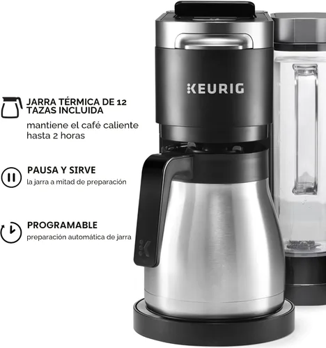 Vista 6 de Keurig K-Duo Plus - Cafetera de una sola porción y jarra, depósito extraíble multiposición de 60 onzas, jarra de preparación automática programable