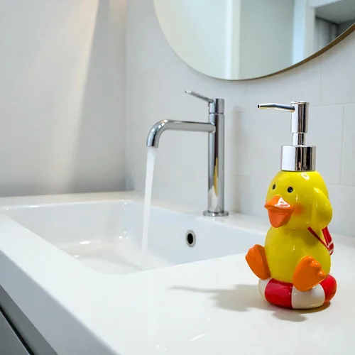 Vista 7 de Dispensador de Jabón con Forma de Pato Lindo para Fregadero de Cocina - Dispensador de Jabón para Niños para Decoración Linda de Baño - Regalo Ideal