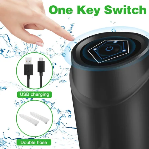 Vista 7 de Dispensador de agua de 5 galones, bomba eléctrica portátil de agua potable, carga universal mediante USB, para garrafones de 2 a 5 galones, incluye
