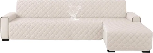 Vista 25 de XINEAGE Fundas 100% impermeables para sofá modular en forma de L, reversible, lavable, con botones de chaise plum flower, protector de muebles