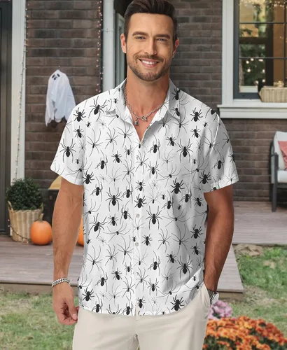 Vista 99 de KYKU - Camisa hawaiana funky para hombre, ropa tropical para vacaciones en Palm Beach